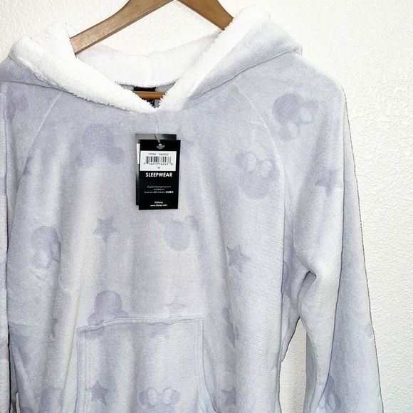 Disney Light Purple And White Mickey Mouse Hoodie Soft Comfortable Sleepwear NEW - Picture 2 of 14